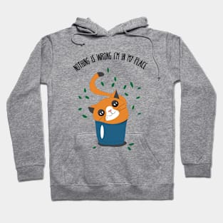 Cute cat in the pot, funny cat, cute animal Hoodie